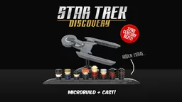 Star Trek USS Discovery 32nd Century refit — polybag-style microbuild + cast