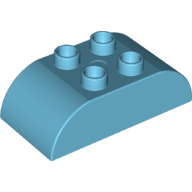 Lego Duplo Brick 2 x 4 Curved Top / Medium Azure