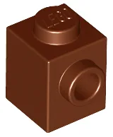 Brick Special 1 x 1 with Stud on 1 Side / Reddish Brown