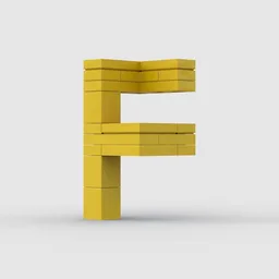 3D Letter F 3x3x5