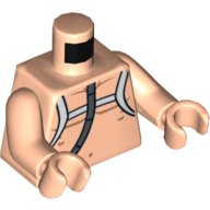 Lego Torso Bare Chest with White Straps and Tube (Bacta Tank) Print, Light Nougat Arms and Hands / Light Nougat