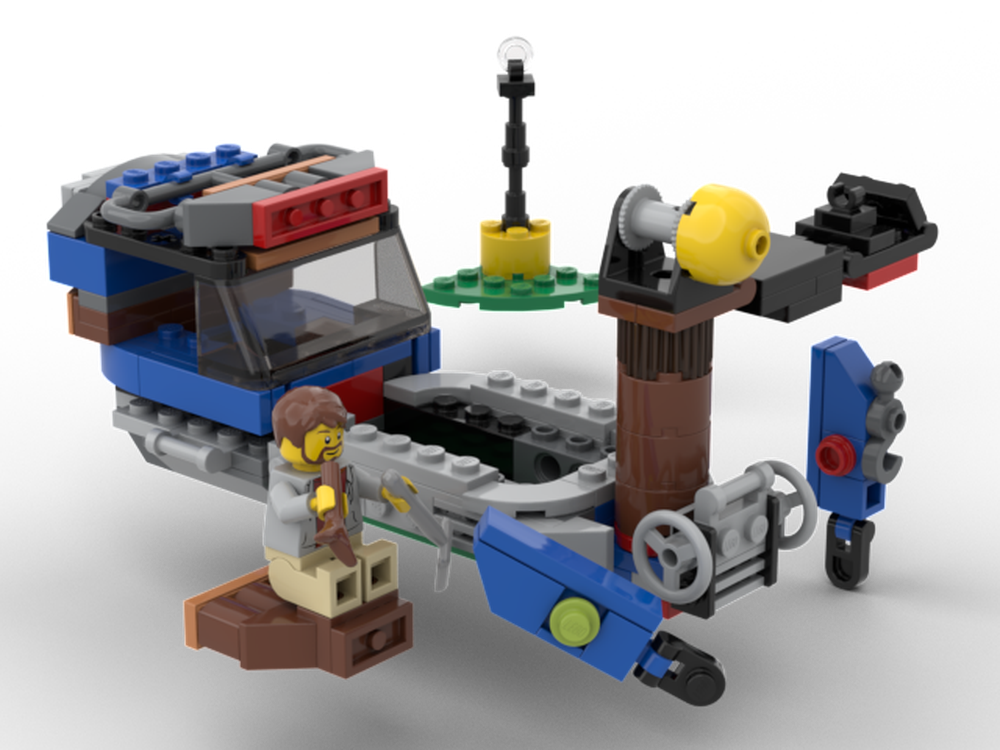 Lego Fishing boat lighthouse raft alt for 31075