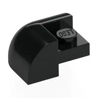 Brick Round, Curved 2 x 2 x 1, Corner / Black