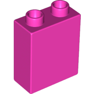 Lego Duplo Brick 1 x 2 x 2 with Bottom Tube / Dark Pink