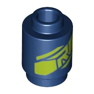 Brick Round 1 x 1 with Lime 'R' Logo Print