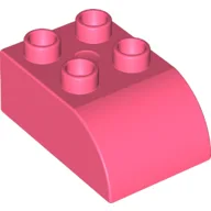Duplo Brick 2 x 3 with Curved Top / Coral