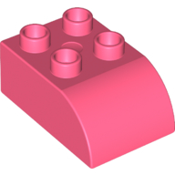 Lego Duplo Brick 2 x 3 with Curved Top / Coral