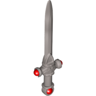 Lego Weapon Sword with Bat, Trans Red Jewels Pattern (Sword of Gryffindor)