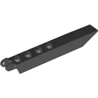 Hinge Plate 1 x 8 Locking with Angled Side Extensions, Rounded Plate Underside, 9 Teeth / Black