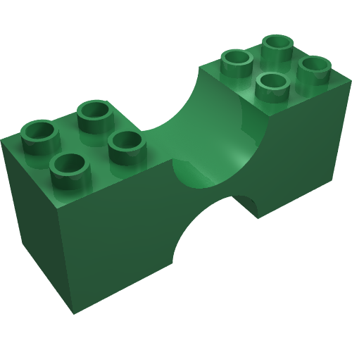 Lego Duplo Brick 2 x 6 x 2 Double Concave / Green