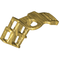 Lego Minifig Neckwear Armor Shoulder Pad Single with Scabbard for 2 Katanas, 3 Lines / Pearl Gold