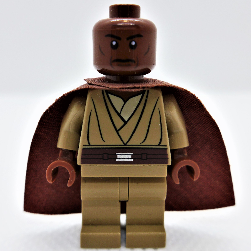 Lego Mace Windu, Dark Tan Plain Legs, Cape