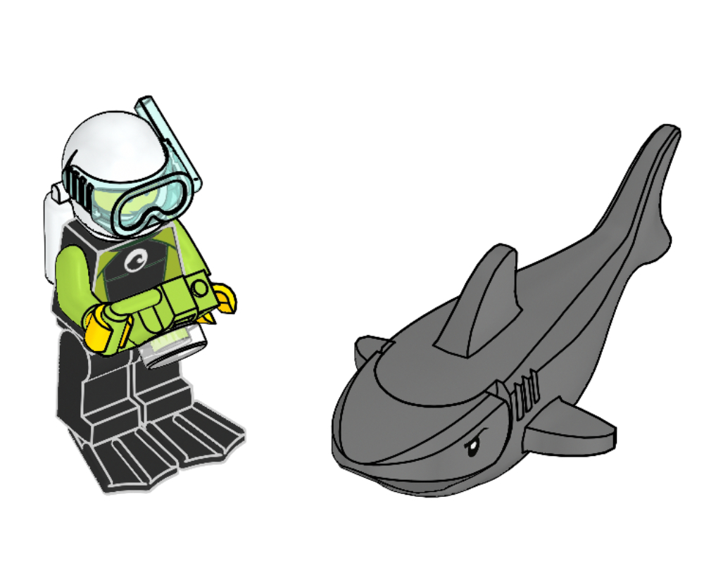 Lego Scuba Diver and Shark
