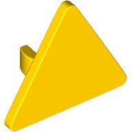 Lego Road Sign Clip-on 2.2 x 2.667 Triangular with Open O Clip / Yellow