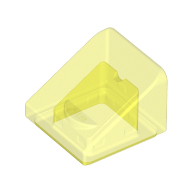 Lego Brick Sloped 30° 1 x 1 x 2/3 (Cheese Slope) / Trans-Neon Green
