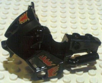 Lego Motorcycle Fairing, City with Red and Yellow Flames Pattern on Both Sides (Stickers) - Set 7993