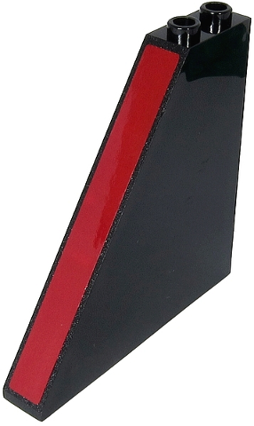 Lego Slope 55 6 x 1 x 5 without Bottom Stud Holders with Dark Red Stripe Pattern (Sticker) - Set 71712