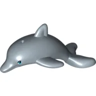 Animal, Dolphin, Jumping with Medium Azure Eyes Print / Sand Blue