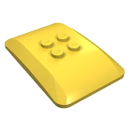 Brick Curved 6 x 4 x 2/3 Quad Curved with 2 x 2 Studs / Yellow