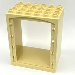 Duplo Door Frame / Entryway with Double Doorway and 4 x 6 Studs on Top / Tan