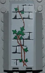 Panel 3 x 3 x 6 Corner Wall without Bottom Indentations with Bricks Pattern and Ivy Trunks with 12 Leaves Pattern (Sticker) - Sets 7946 / 7948