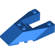 Lego Brick Wedged, Sloped 6 x 4 Cutout, Stud Notches / Blue