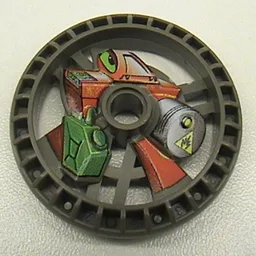 Technic Disc 5 x 5 Notched, Fuel Print / Dark Gray