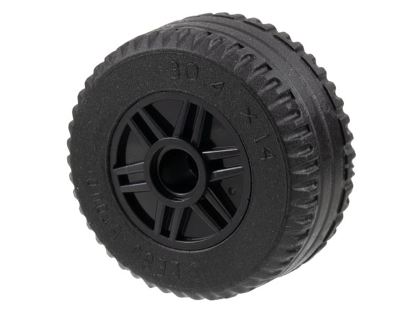 Lego Wheel 18mm D. x 14mm with Pin Hole, Fake Bolts and Shallow Spokes with Black Tire 30.4 x 14 Solid (55981 / 58090)