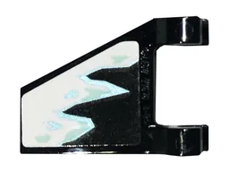 Flag 2 x 2 Trapezoid with Flat Edge with White, Metallic Light Blue, and Light Aqua Ice Pattern 2 (Sticker) - Set 70678