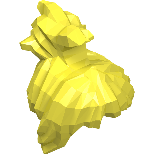 Lego Hair Messy with Swept-up Ponytail, Sidebangs and Clip / Bright Light Yellow