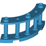 Lego Fence Spindled 4 x 4 x 2 Quarter Round with 3 Studs / Dark Azure