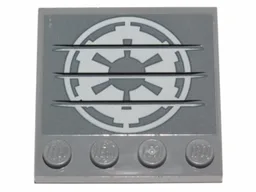 Tile, Modified 4 x 4 with Studs on Edge with White SW Imperial Logo Pattern (Sticker) - Set 75141