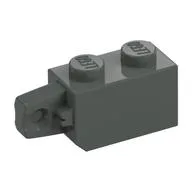 Hinge Brick 1 x 2 Locking with 1 Finger Vertical End / Dark Gray