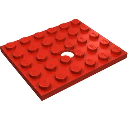 Plate Special 5 x 6 with Hole / Red