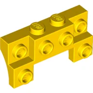 Brick Special 2 x 4 - 1 x 4 with 2 Recessed Studs and Thin Side Arches / Yellow