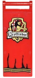 Flag 7 x 3 with Bar Handle with 'Gryffindor' and Lion In Shield Pattern (Sticker) - Set 4842