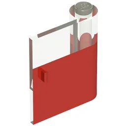 Door 1 x 3 x 3 Right with Window and Vertical Handle / Red