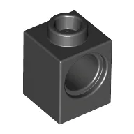 Technic Brick 1 x 1 with Pin Hole / Black