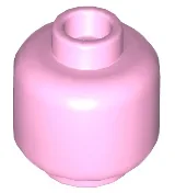 Minifigure, Head (Plain) / Bright Pink
