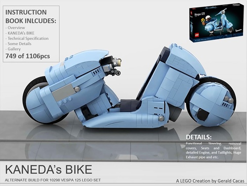 Lego Kaneda's Bike: Vespa 10298 Lego Set Alternate Build