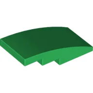 Brick Curved 4 x 2 No Studs / Green