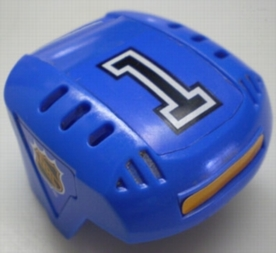 Lego Sports Hockey Helmet with NHL Logo Both Sides, Black Number 1 and Orange Stripe Pattern (Stickers) - Set 3545