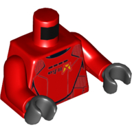 Lego Torso Armor, Sith Jet Trooper Print, Red Arms, Black Hands / Red