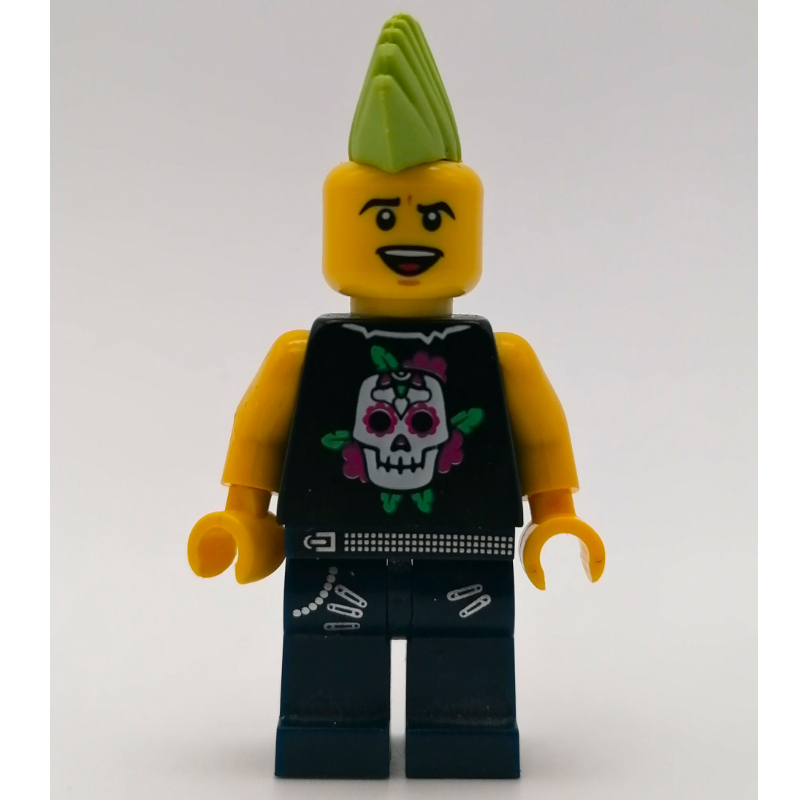 Lego Rock Band - Black Torso, Dark Blue Legs, Lime Mohawk