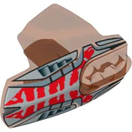 Large Figure Limb Cover, Size 5, Armor with Ball Joint Socket with Beast Print (Fangz) / Trans-Neon Orange