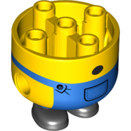 Lego Minion Body, Large, Blue Overalls, Surprised Mouth print / Yellow