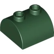 Brick Curved 2 x 2, Two Top Studs / Dark Green