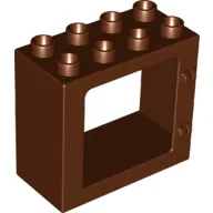Duplo Door / Window Frame Flat Front Surface, Completely Open Back / Reddish Brown