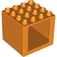 Lego Duplo Door / Window Frame 4 x 4 x 3 with Thin Top / Orange