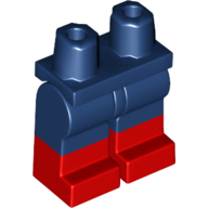 Lego Hips with Dark Blue Legs and Red Boots Pattern / Dark Blue